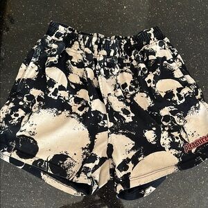 Pleasures Black Skull Print Shorts